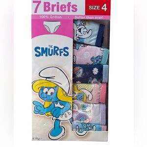 Smurfs Girls' 7-Pack Underwear, 100% cotton, size 4